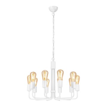 Κρεμαστό φωτιστικό οροφής πολύφωτο TIFFANY 10xE27/60W/230V λευκό
