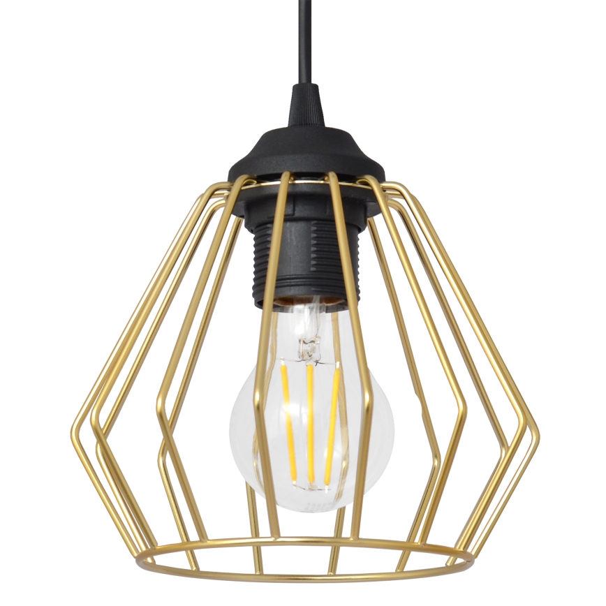 Κρεμαστό φωτιστικό οροφής ράγα AGAT 3xE27/15W/230V χρυσαφί/μαύρο