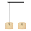Κρεμαστό φωτιστικό οροφής ράγα ALBA 2xE27/15W/230V rattan/μαύρο