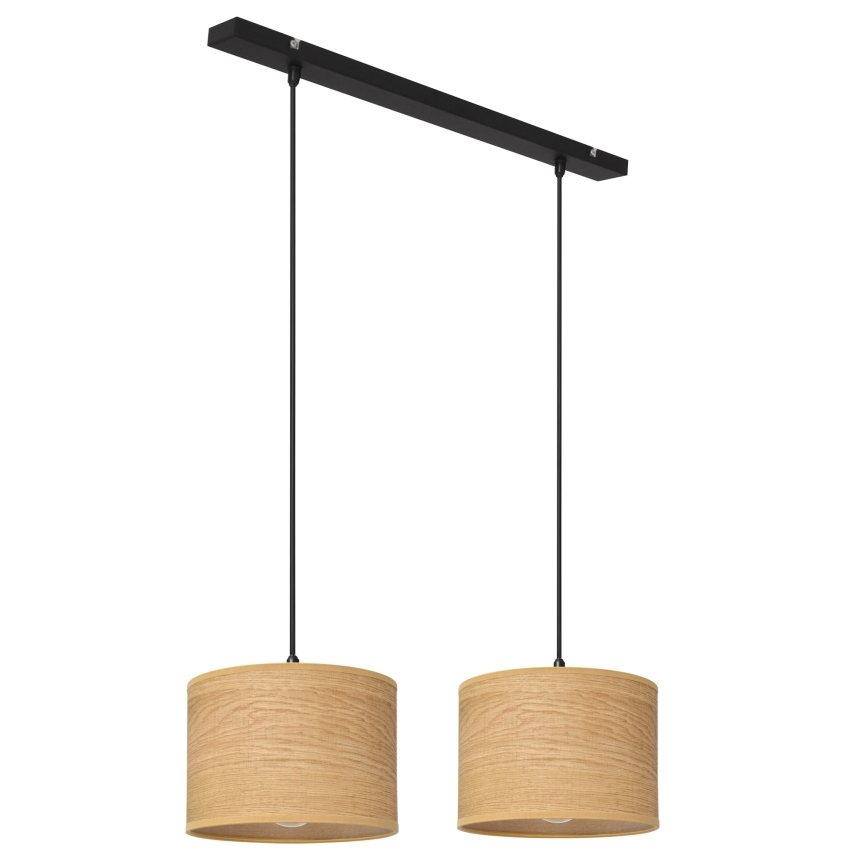 Κρεμαστό φωτιστικό οροφής ράγα ALBA 2xE27/15W/230V καφέ/μαύρο
