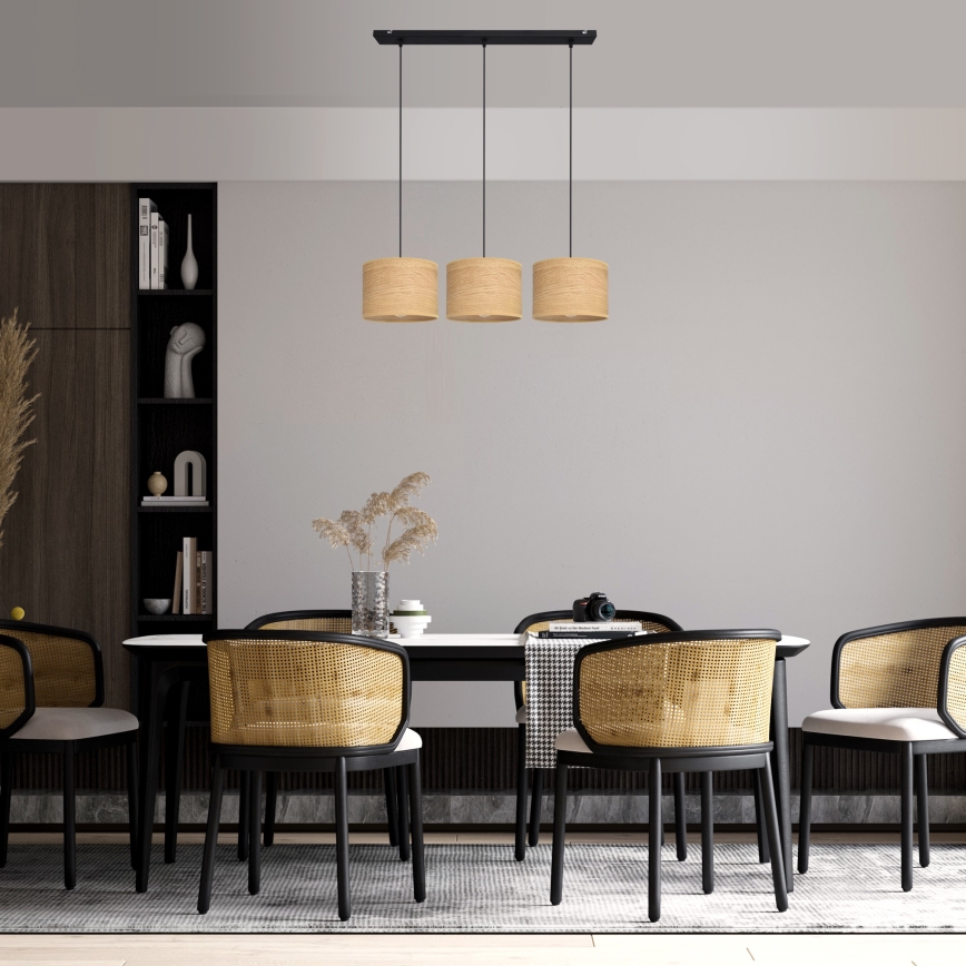 Κρεμαστό φωτιστικό οροφής ράγα ALBA 3xE27/15W/230V καφέ/μαύρο