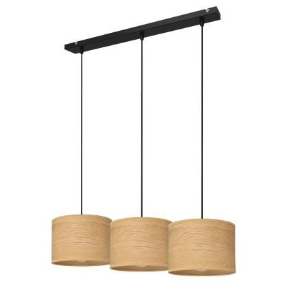 Κρεμαστό φωτιστικό οροφής ράγα ALBA 3xE27/15W/230V καφέ/μαύρο