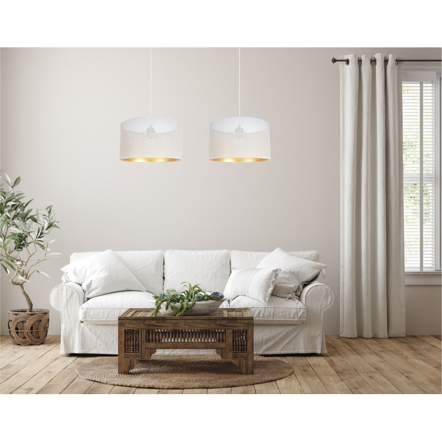 Κρεμαστό φωτιστικό οροφής ράγα ALDO 2xE27/60W/230V λευκό