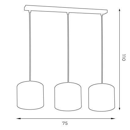 Κρεμαστό φωτιστικό οροφής ράγα ARDEN 3xE27/60W/230V λευκό/χρυσό