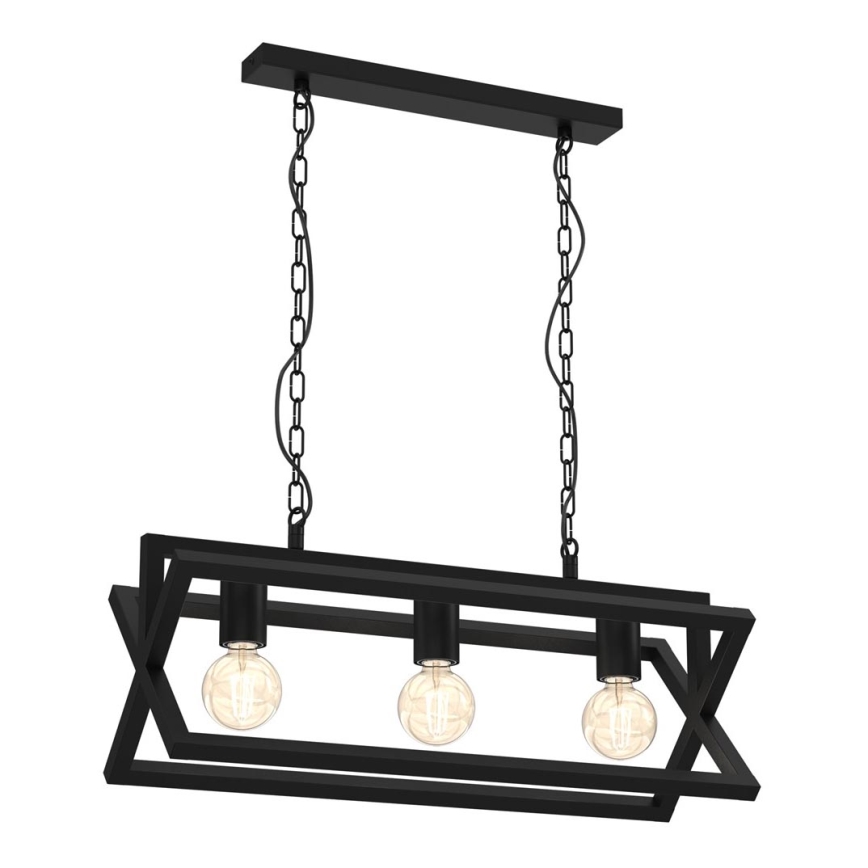 Κρεμαστό φωτιστικό οροφής ράγα ARNOLD 3xE27/60W/230V μαύρο