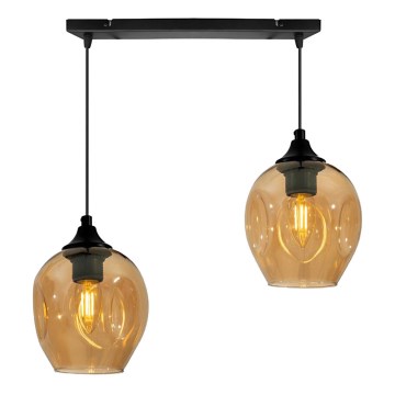 Κρεμαστό φωτιστικό οροφής ράγα ASPA 2xE27/40W/230V μαύρο