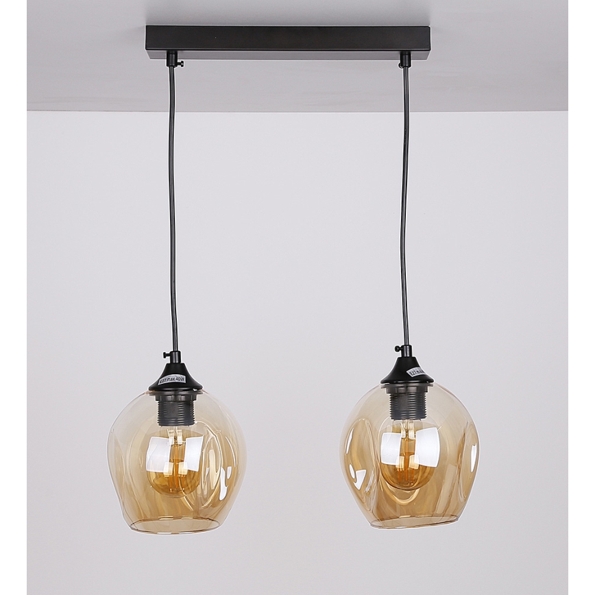 Κρεμαστό φωτιστικό οροφής ράγα ASPA 2xE27/40W/230V μαύρο