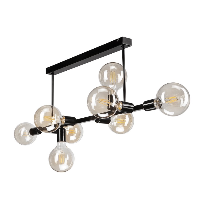 Κρεμαστό φωτιστικό οροφής ράγα ASTRID 8xE27/60W/230V μαύρο