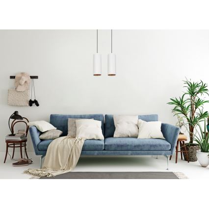 Κρεμαστό φωτιστικό οροφής ράγα AVALO 2xE27/60W/230V λευκό