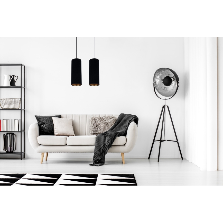Κρεμαστό φωτιστικό οροφής ράγα AVALO 2xE27/60W/230V μαύρο