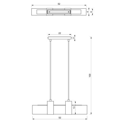 Κρεμαστό φωτιστικό οροφής ράγα BELEN 3xGU10/8W/230V