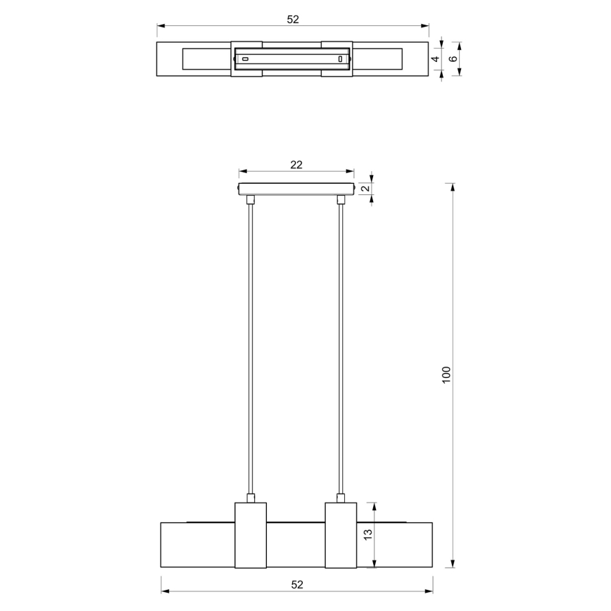 Κρεμαστό φωτιστικό οροφής ράγα BELEN 3xGU10/8W/230V