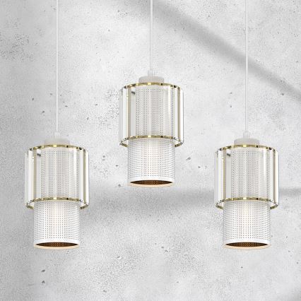 Κρεμαστό φωτιστικό οροφής ράγα BLANCO 3xE27/60W/230V λευκό