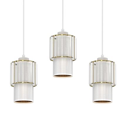 Κρεμαστό φωτιστικό οροφής ράγα BLANCO 3xE27/60W/230V λευκό