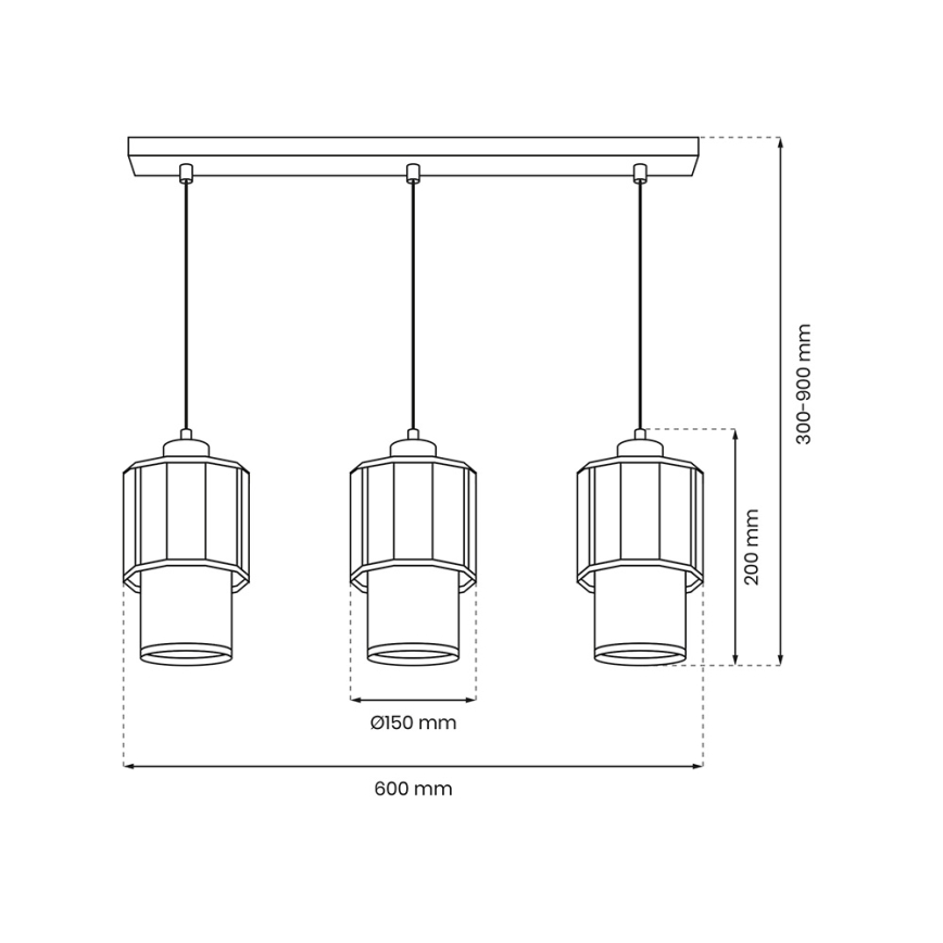 Κρεμαστό φωτιστικό οροφής ράγα BLANCO 3xE27/60W/230V λευκό