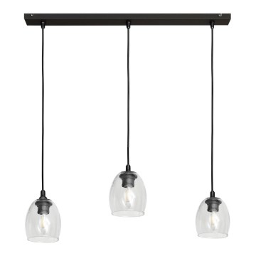 Κρεμαστό φωτιστικό οροφής ράγα BRILLANT 3xE27/15W/230V διαφανές