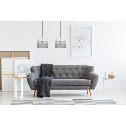 Κρεμαστό φωτιστικό οροφής ράγα CORAL 2xE27/60W/230V λευκό/γκρι