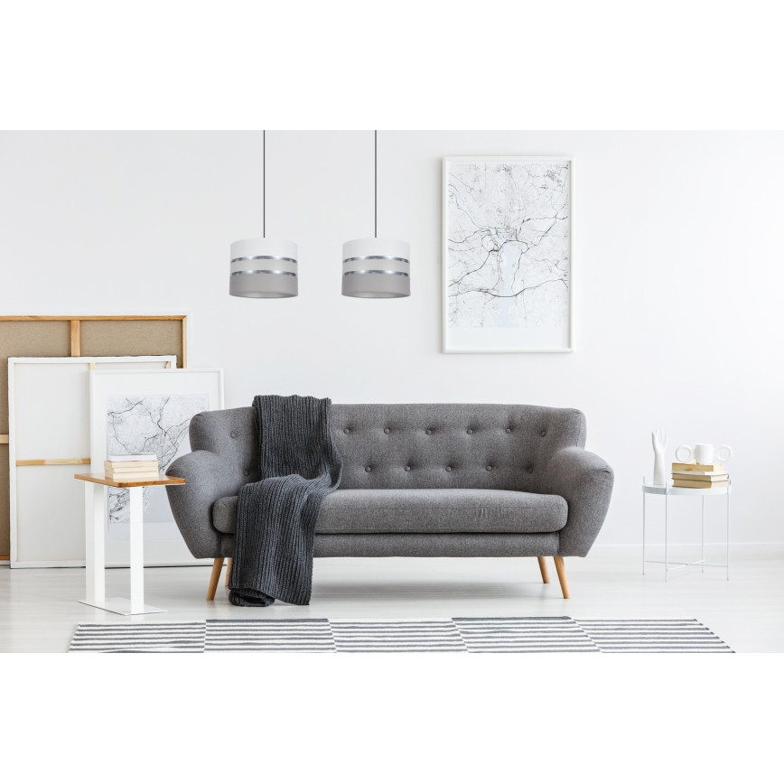 Κρεμαστό φωτιστικό οροφής ράγα CORAL 2xE27/60W/230V λευκό/γκρι