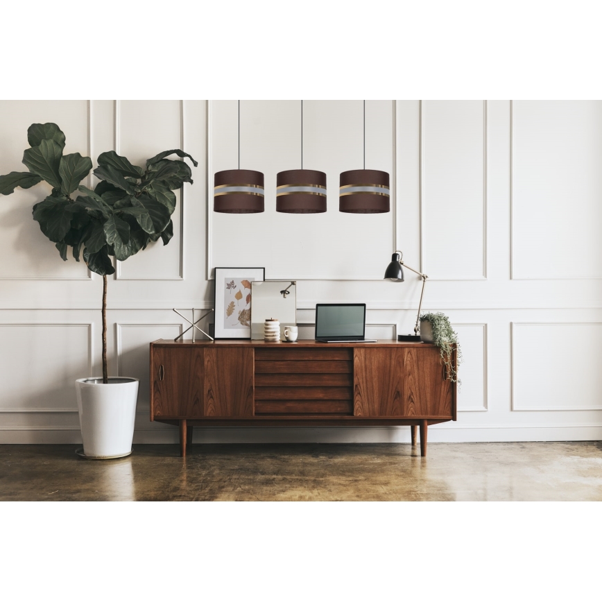 Κρεμαστό φωτιστικό οροφής ράγα CORAL 3xE27/60W/230V καφέ