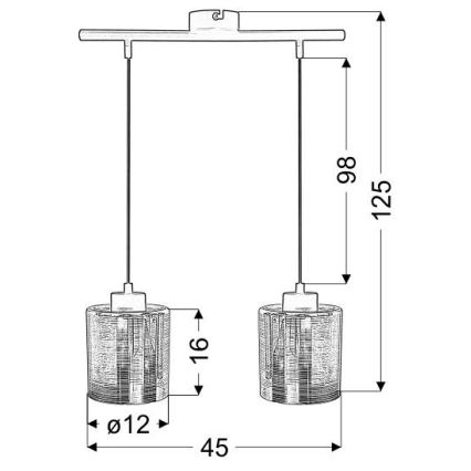 Κρεμαστό φωτιστικό οροφής ράγα COX 2xE27/60W/230V χρυσό