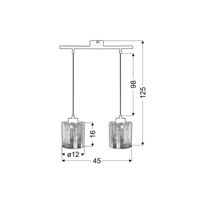 Κρεμαστό φωτιστικό οροφής ράγα COX 2xE27/60W/230V χρυσό