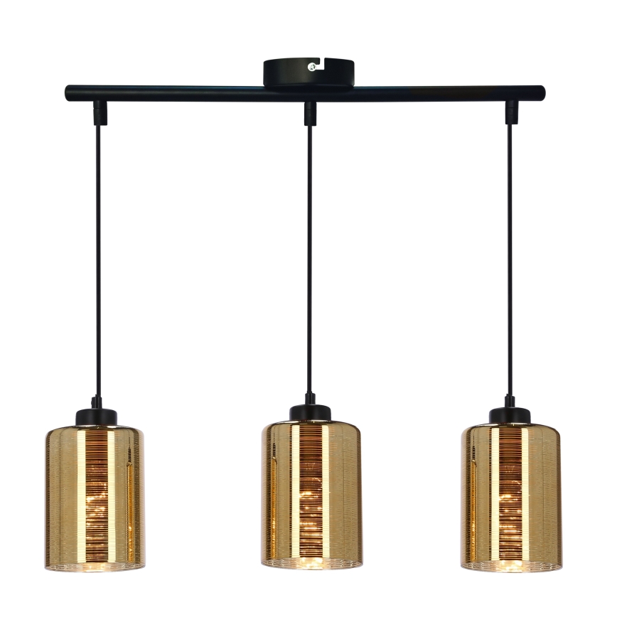 Κρεμαστό φωτιστικό οροφής ράγα COX 3xE27/60W/230V χρυσό