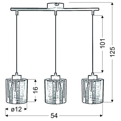 Κρεμαστό φωτιστικό οροφής ράγα COX 3xE27/60W/230V χρυσό