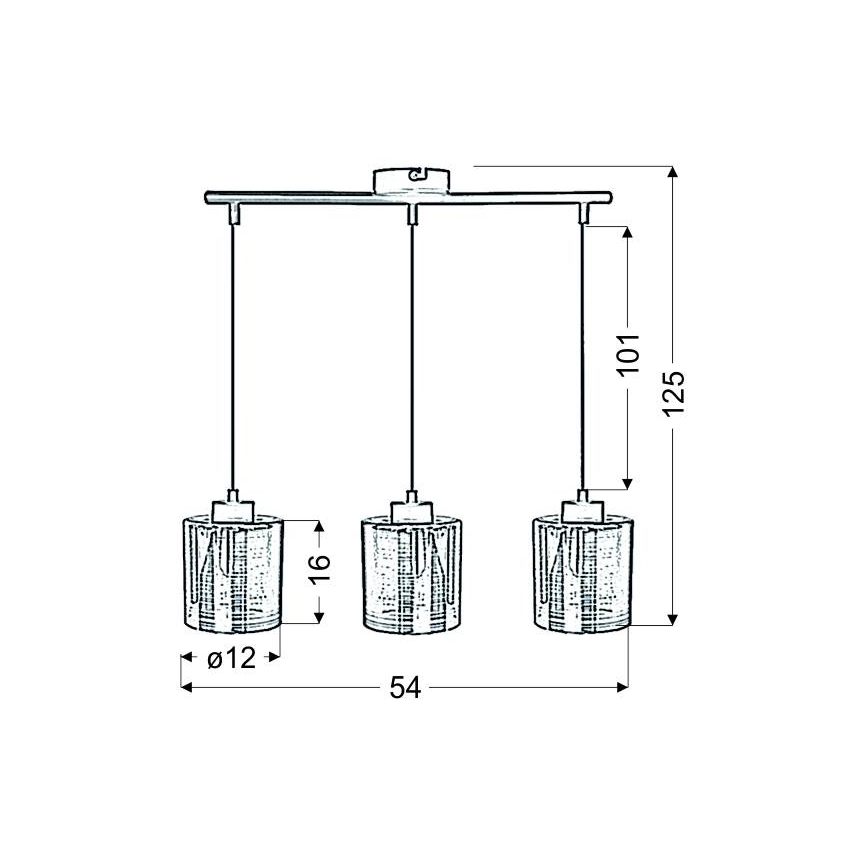 Κρεμαστό φωτιστικό οροφής ράγα COX 3xE27/60W/230V χρυσό