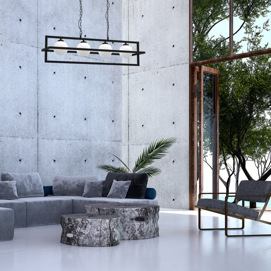 Κρεμαστό φωτιστικό οροφής ράγα DIEGO 4xE14/40W/230V μαύρο