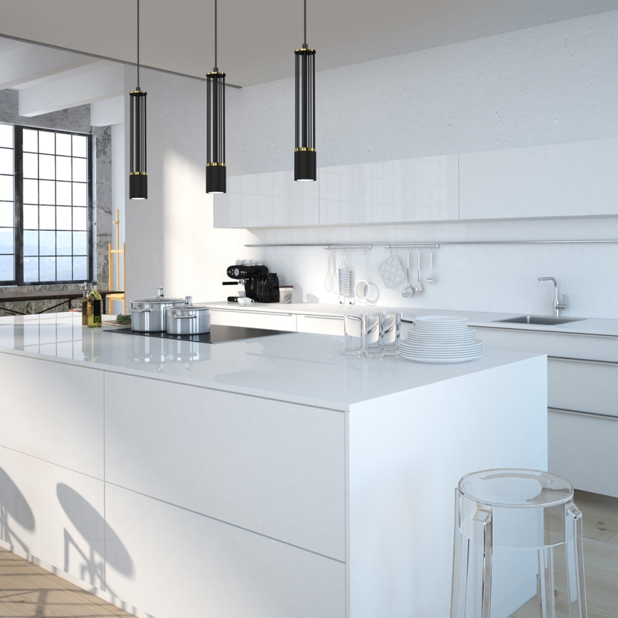Κρεμαστό φωτιστικό οροφής ράγα ESTILO 3xGU10/40W/230V μαύρο