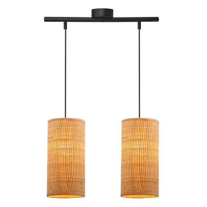 Κρεμαστό φωτιστικό οροφής ράγα FLERI 2xE27/60W/230V rattan