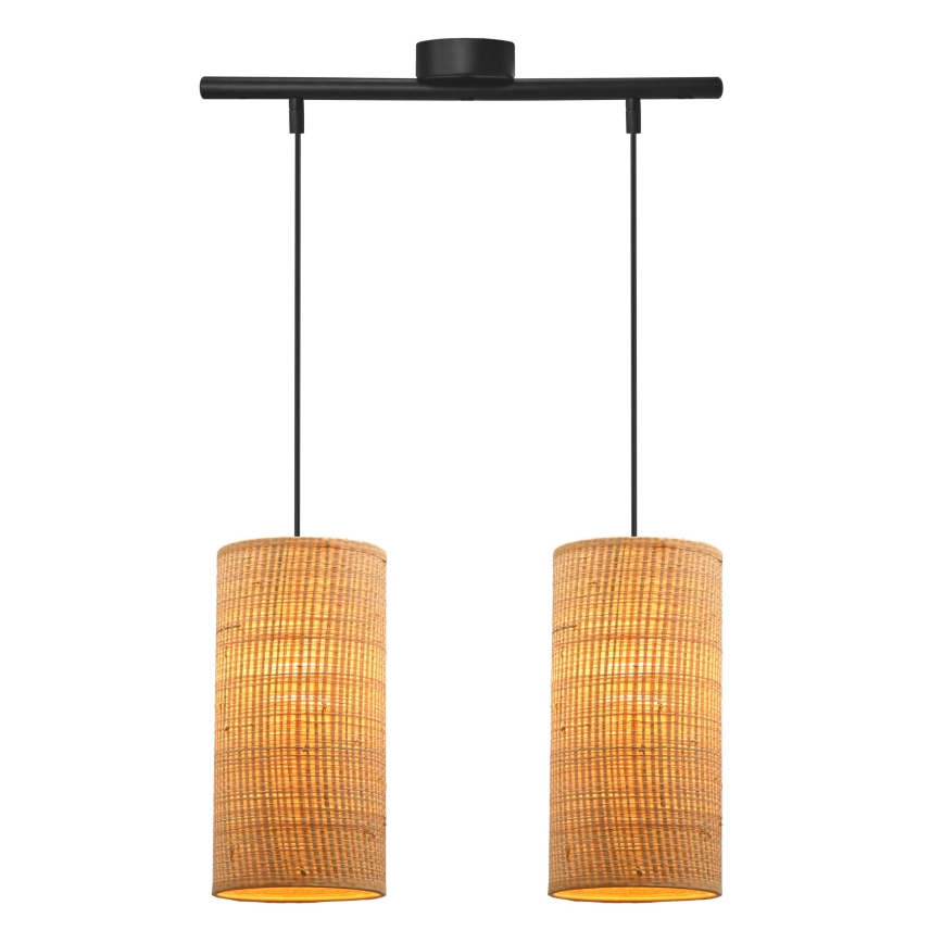 Κρεμαστό φωτιστικό οροφής ράγα FLERI 2xE27/60W/230V rattan