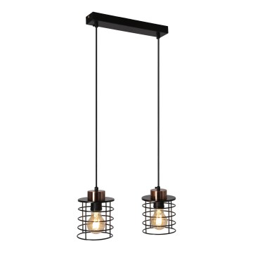 Κρεμαστό φωτιστικό οροφής ράγα GLOB 2xE27/40W/230V μαύρο
