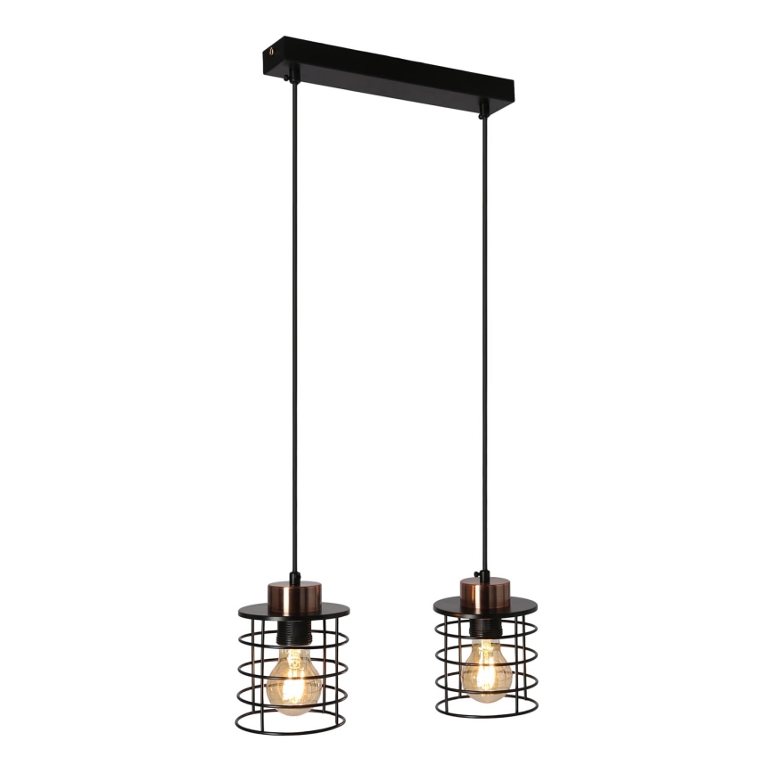 Κρεμαστό φωτιστικό οροφής ράγα GLOB 2xE27/40W/230V μαύρο