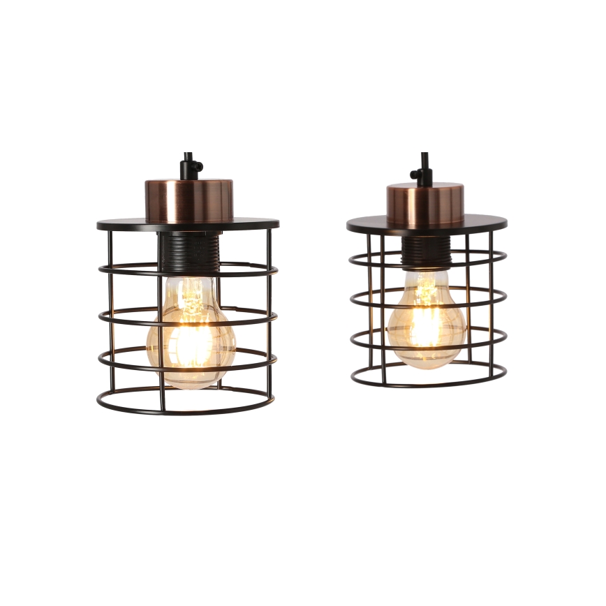 Κρεμαστό φωτιστικό οροφής ράγα GLOB 2xE27/40W/230V μαύρο