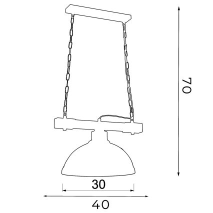 Κρεμαστό φωτιστικό οροφής ράγα HAKON 1xE27/60W/230V λευκό ξύλο