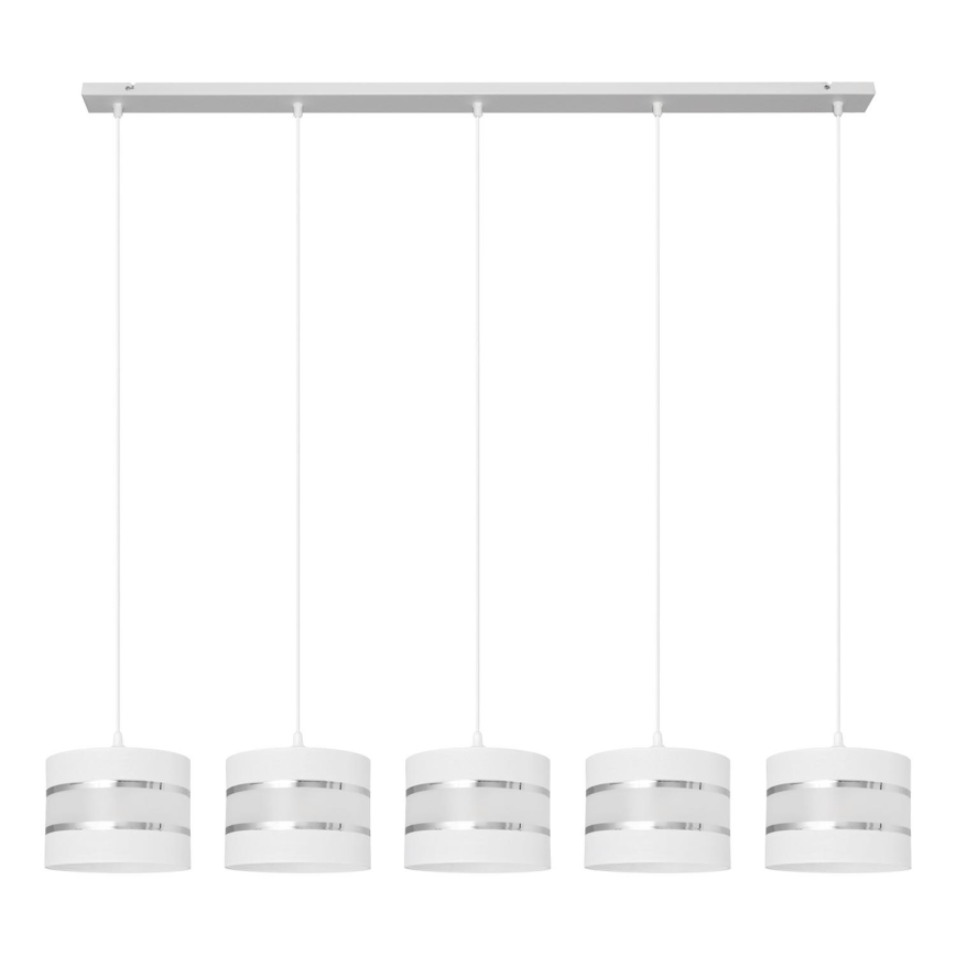 Κρεμαστό φωτιστικό οροφής ράγα HELEN 5xE27/15W/230V λευκό