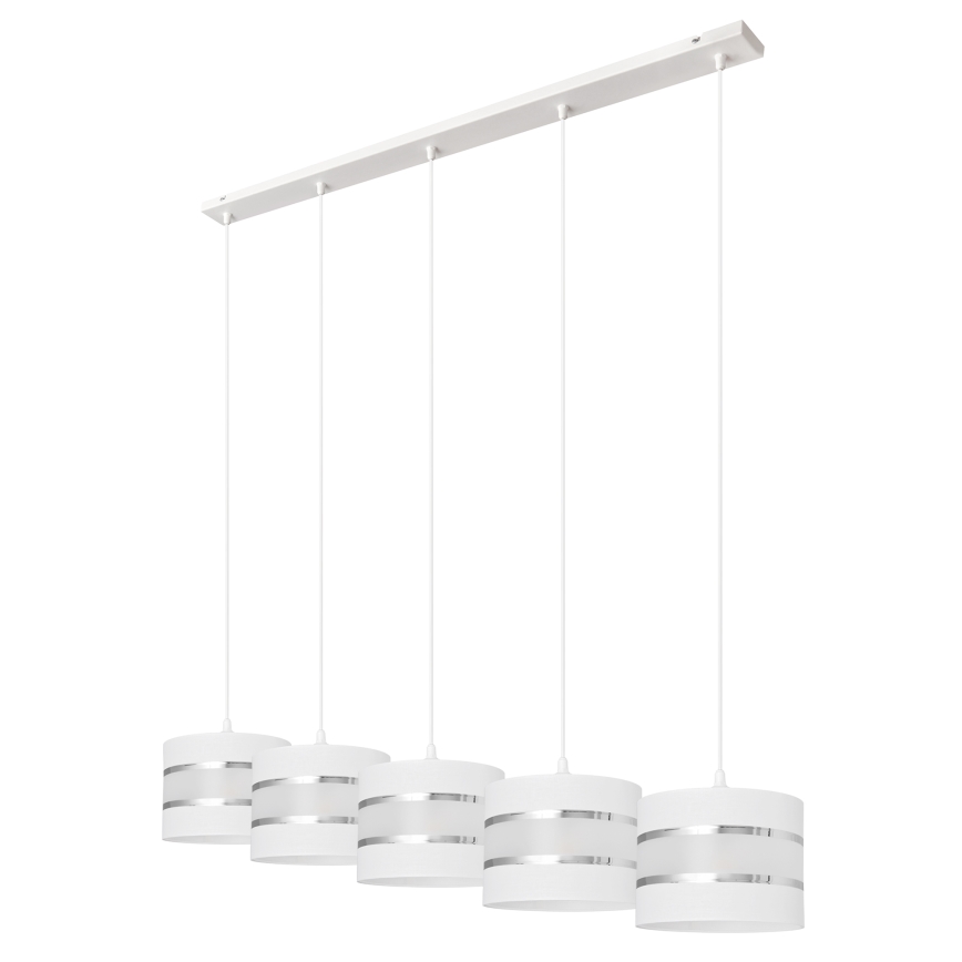 Κρεμαστό φωτιστικό οροφής ράγα HELEN 5xE27/15W/230V λευκό