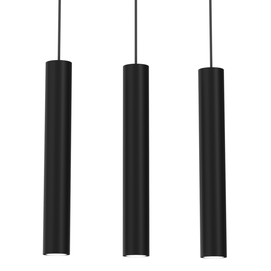 Κρεμαστό φωτιστικό οροφής ράγα HUDSON 3xGU10/8W/230V μαύρο