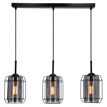 Κρεμαστό φωτιστικό οροφής ράγα JONERA 3xE27/40W/230V μαύρο