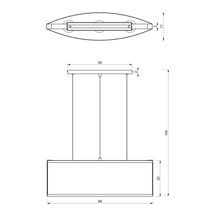 Κρεμαστό φωτιστικό οροφής ράγα KAGA 3xE27/60W/230V μαύρο/χρυσαφί