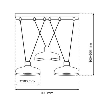 Κρεμαστό φωτιστικό οροφής ράγα LINEA 3xGX53/12W/230V μαύρο