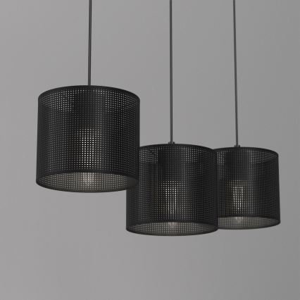 Κρεμαστό φωτιστικό οροφής ράγα LOFT SHADE 3xE27/60W/230V μαύρο