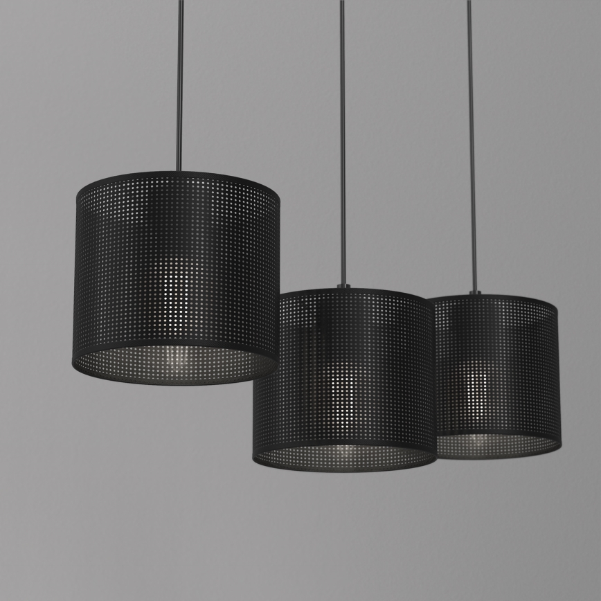 Κρεμαστό φωτιστικό οροφής ράγα LOFT SHADE 3xE27/60W/230V μαύρο
