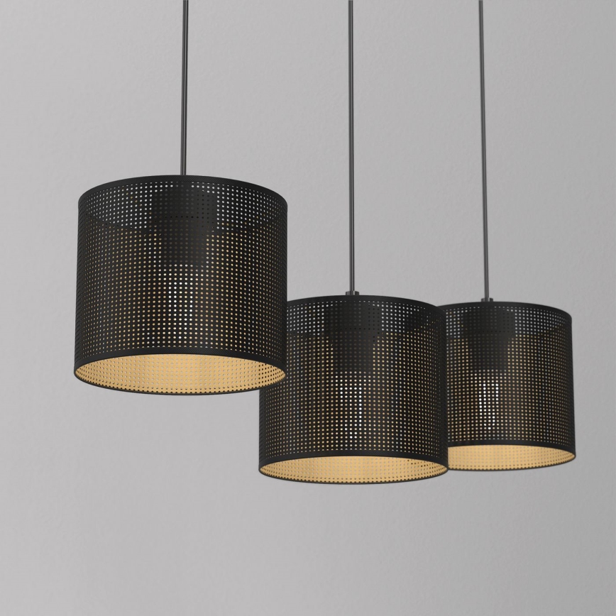 Κρεμαστό φωτιστικό οροφής ράγα LOFT SHADE 3xE27/60W/230V μαύρο/χρυσό