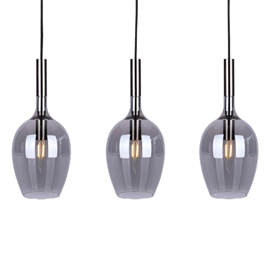 Κρεμαστό φωτιστικό οροφής ράγα LUGANO 3xE14/40W/230V γκρι