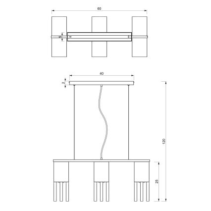 Κρεμαστό φωτιστικό οροφής ράγα MALM 3xE27/60W/230V