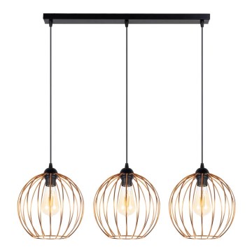 Κρεμαστό φωτιστικό οροφής ράγα MATT 3xE27/60W/230V μαύρο/χάλκινο