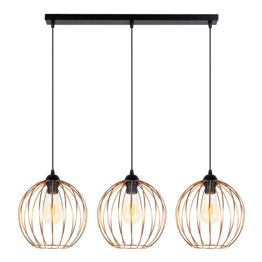 Κρεμαστό φωτιστικό οροφής ράγα MATT 3xE27/60W/230V μαύρο/χάλκινο