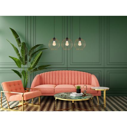 Κρεμαστό φωτιστικό οροφής ράγα MATT 3xE27/60W/230V μαύρο/χάλκινο
